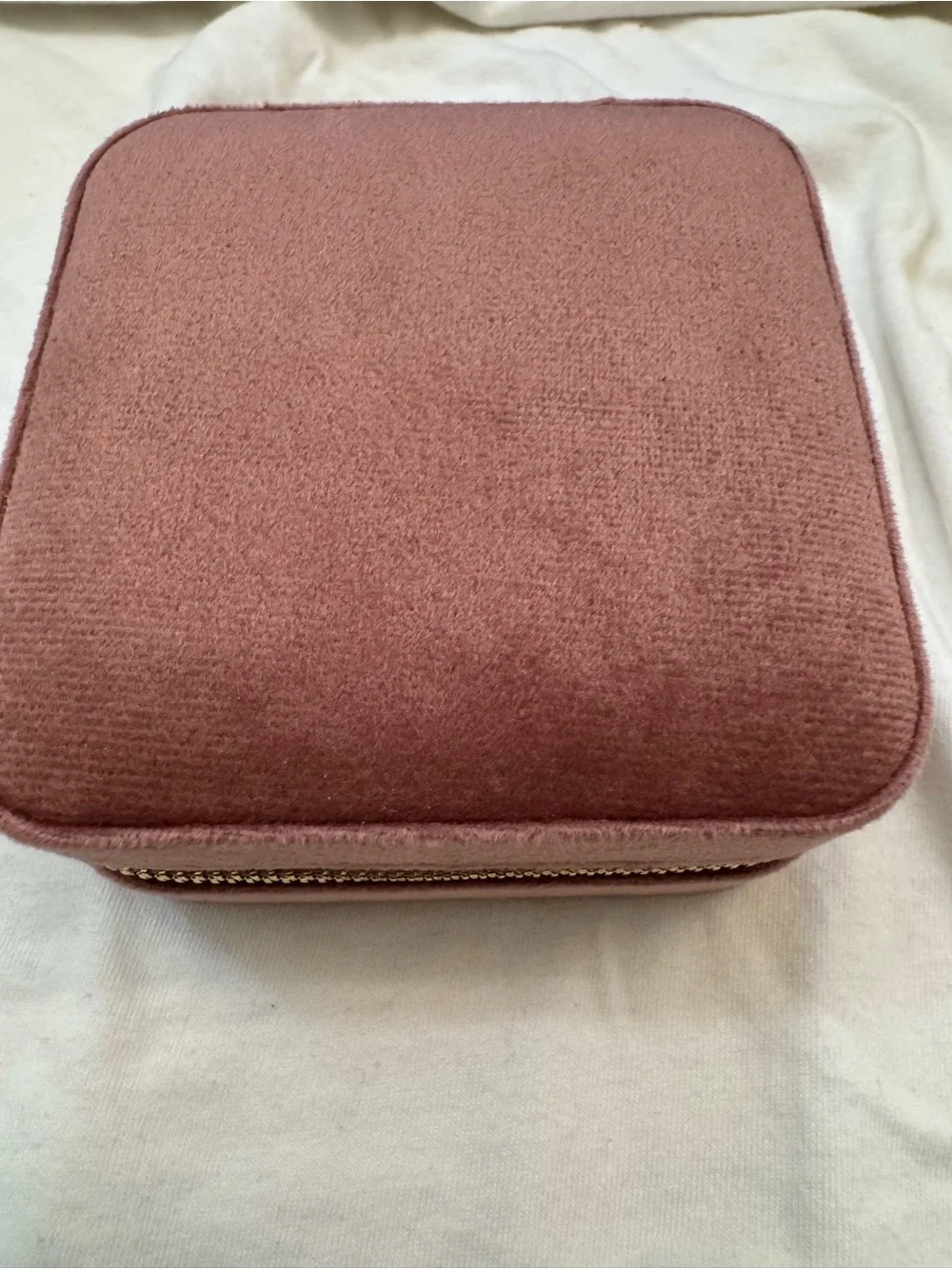 Velvet Travel Cosmetic Case in Dusty Rose by